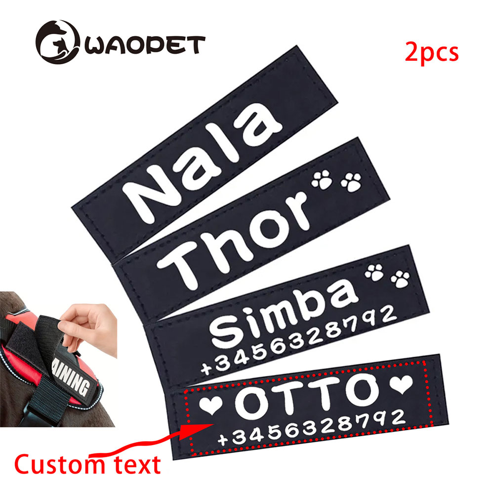 Sewing Label - Tag ID Anjing Kustom untuk Harness,