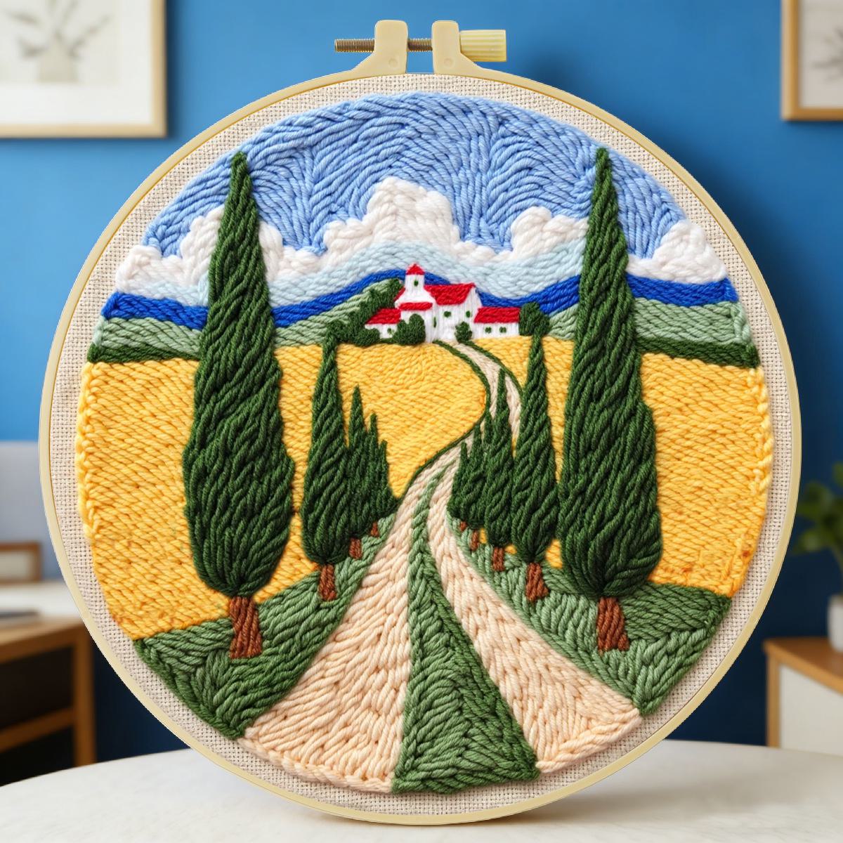 Sewing Textile Art - Set Kit Sulaman Punch Needle 20X20CM/7.87inch,