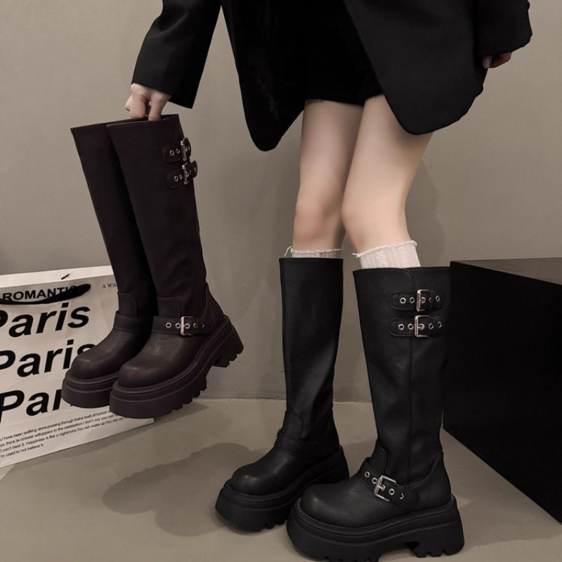 Elastic Waistband Roll - Sepatu Bot Setinggi Lutut Wanita Model