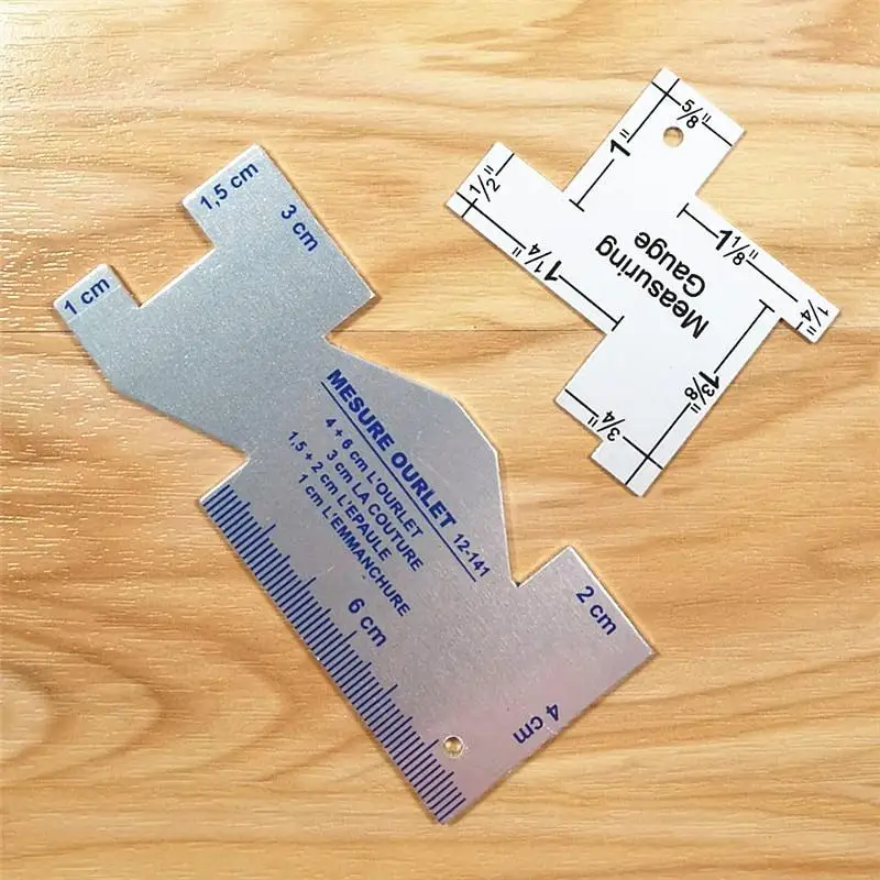 Sewing Gauge Ruler - Kain Penanda Penjahit Kapur dan Logam