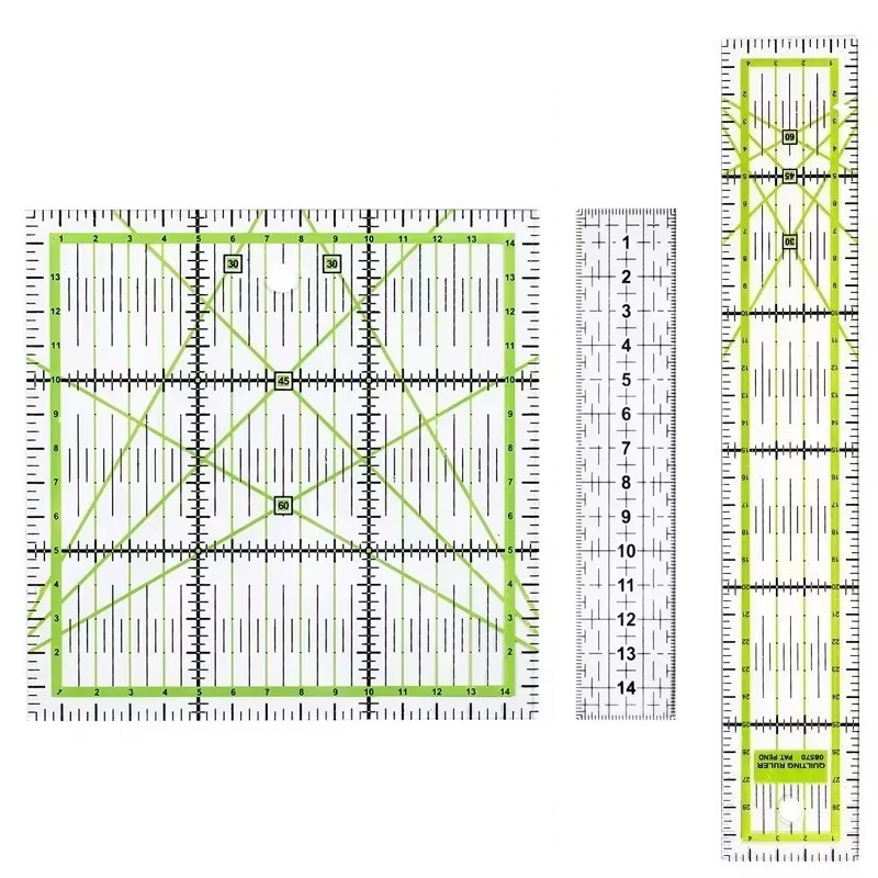 Sewing Gauge Ruler - 1/2 Buah 15Cm Penggaris Tambal Sulam