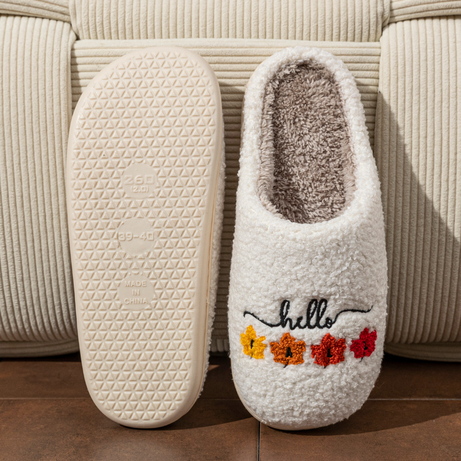 Sewing Cotton - Sandal Wanita Musim Dingin untuk Dalam
